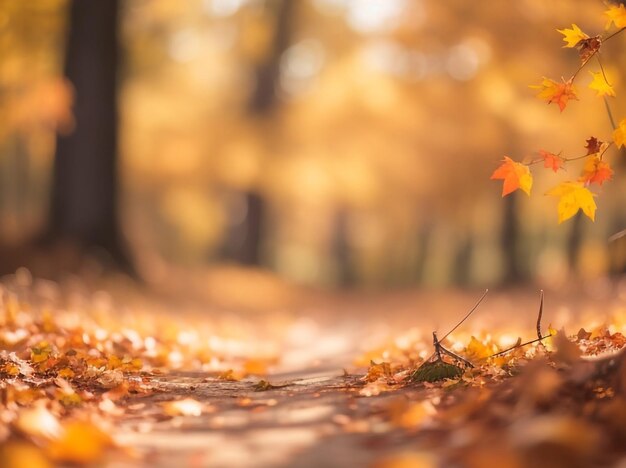 Herbstliche Waldszene in Unschärfe