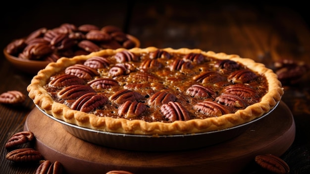 Herbstliebling Rich und Gooey Pecan Pie mit Schlagsahne