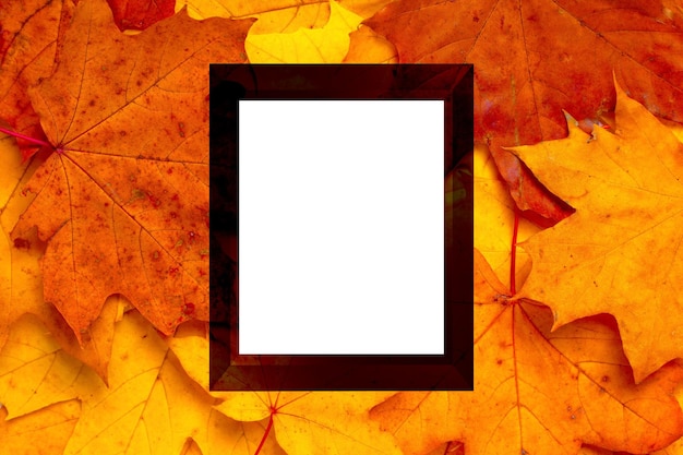 Herbstrahmenmodell mit kopierraum 3d-rendering