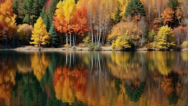 Herbstspiegelungen in ruhigen Gewässern