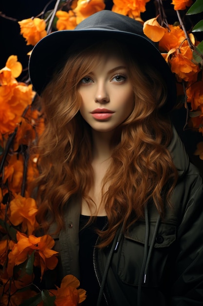 Herbststimmung Stockfoto Frauenmodell