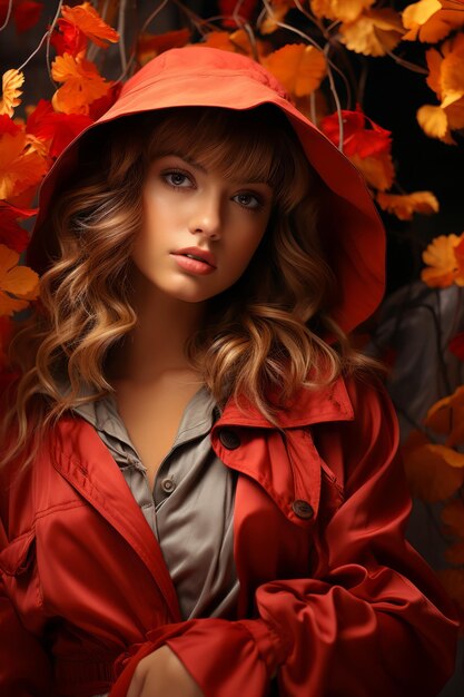 Herbststimmung Stockfoto Frauenmodell