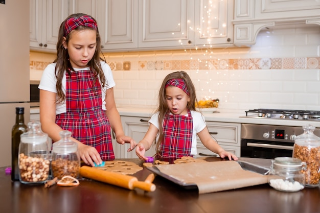 hermanas en casa cocinando juntas