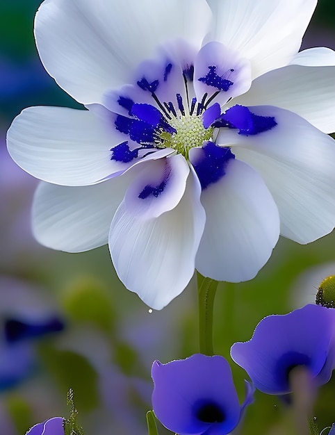 Foto la hermosa anémona flor del viento en este mundo