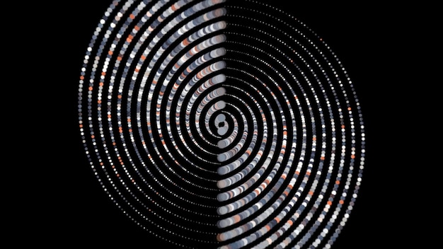 Hermosa animación abstracta hipnótica de espirales giratorias multicolores en fondo negro