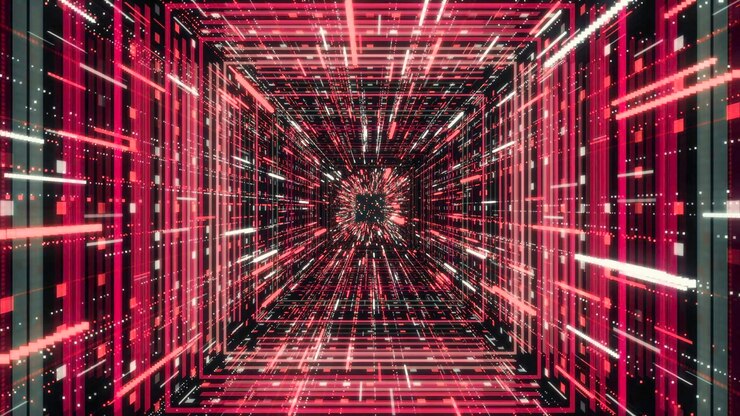 Foto hermosa animación de túnel colorido animación abstracta hipnótica de un corredor o túnel holográfico