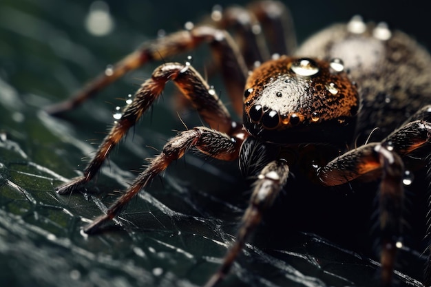 Hermosa araña primer plano enfoque detallado foto apilada Macro tiro