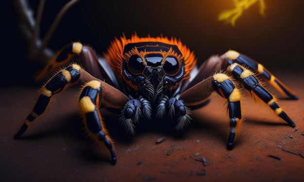 Foto la hermosa araña tarántula