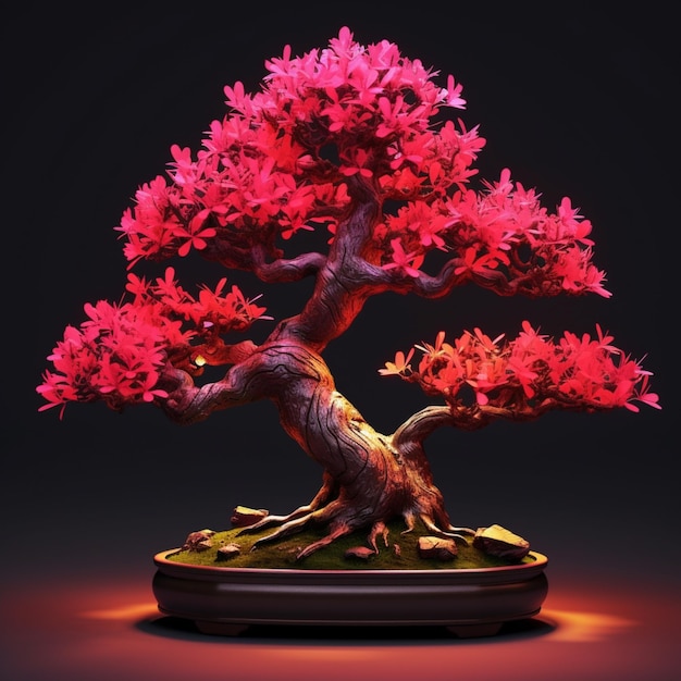 Hermosa azalea planta en maceta bonsai flor árbol fondo de pantalla Arte generado por AI