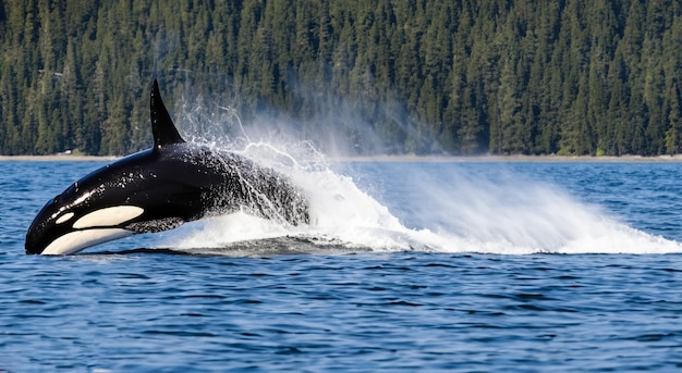 hermosa ballena saliendo del mar en alta definición