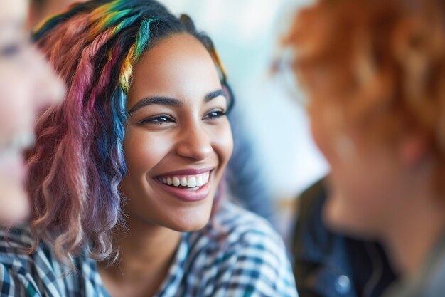 Una hermosa candidata a un puesto de gerente muestra diversidad en un proceso de entrevista de negocios inclusivo