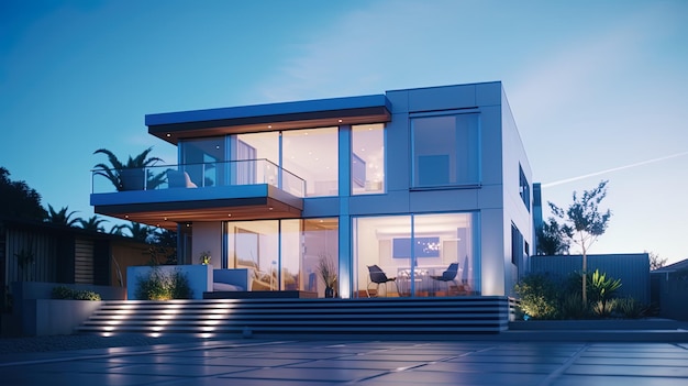 Hermosa casa de arquitectura moderna generación de IA