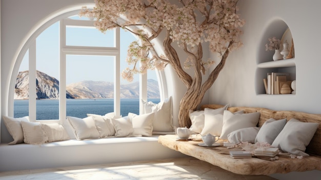 Hermosa casa griega tradicional blanca