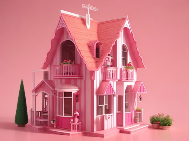 hermosa casa de muñecas en diferentes colores y estilos