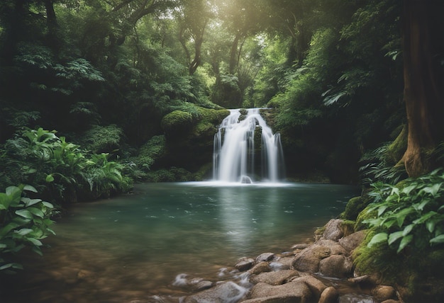 Hermosa cascada en la selva
