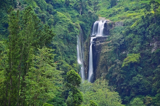 Hermosa cascada en Sri Lanka