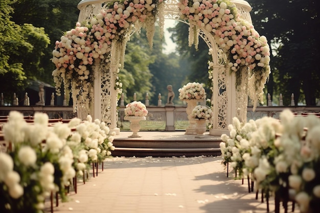 Hermosa ceremonia de boda en el parque