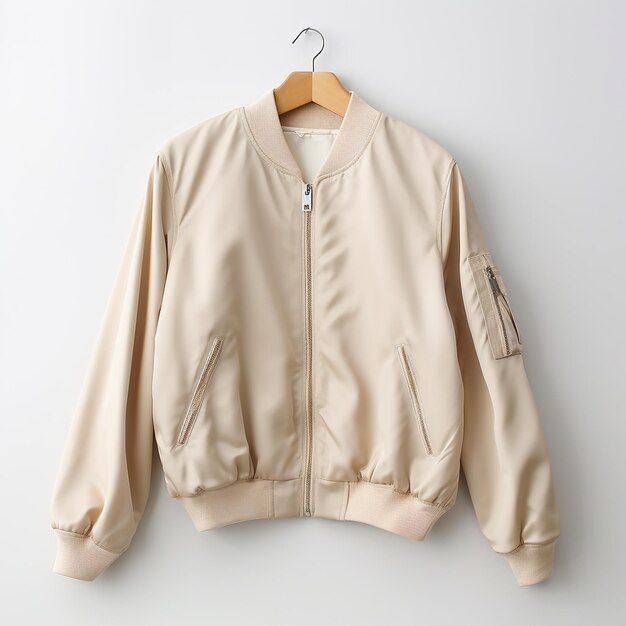 hermosa chaqueta de bombardero de color plano con fondo blanco