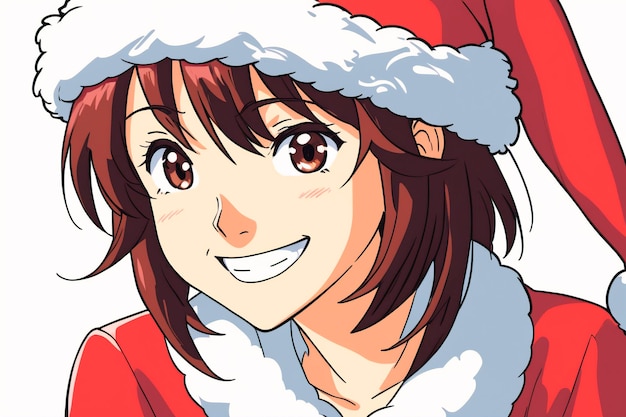 La hermosa chica con el disfraz de Papá Noel