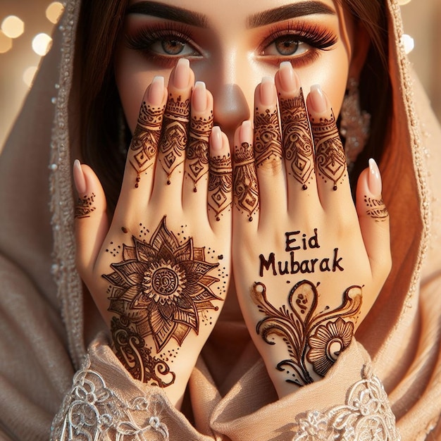 Foto la hermosa chica eid mubarak