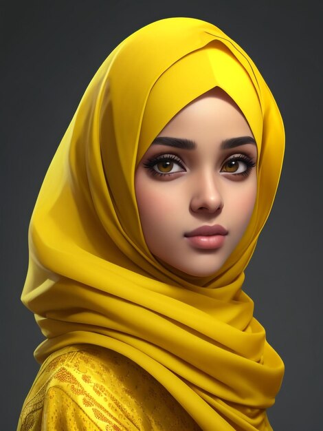 una hermosa chica con hijab