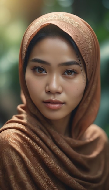 Hermosa chica indonesia mujer javanesa