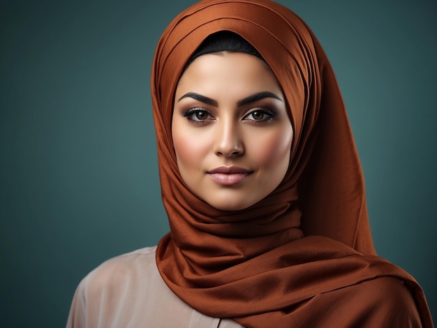 La hermosa chica musulmana con el hijab