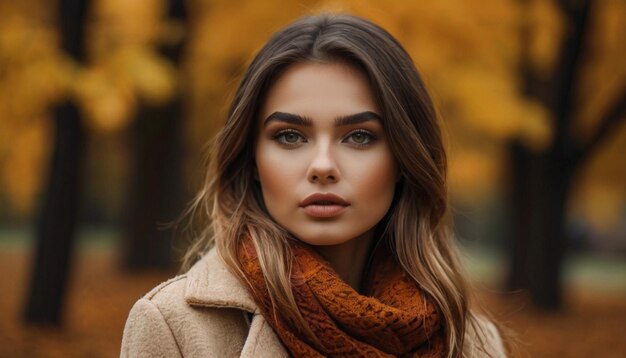 Una hermosa chica con ricos tonos de otoño