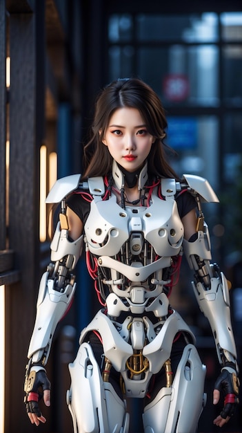 hermosa chica robot japonesa