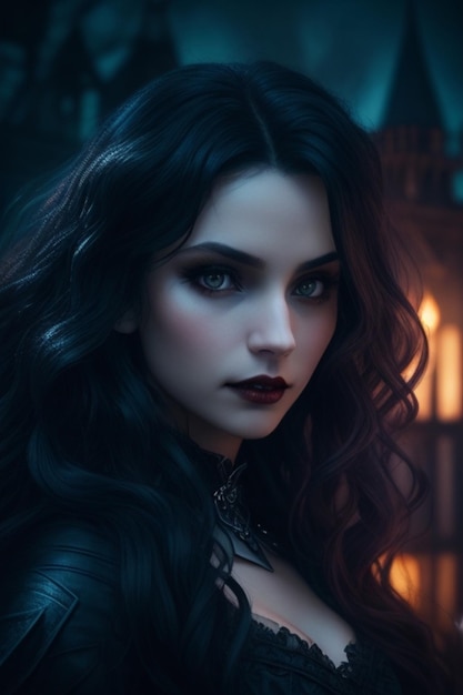 hermosa chica vampiro