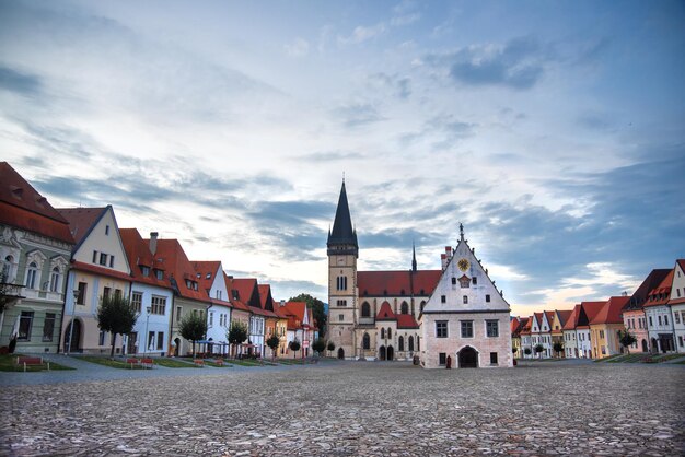 Hermosa ciudad histórica Bardejov. Eslovaquia, Europa.