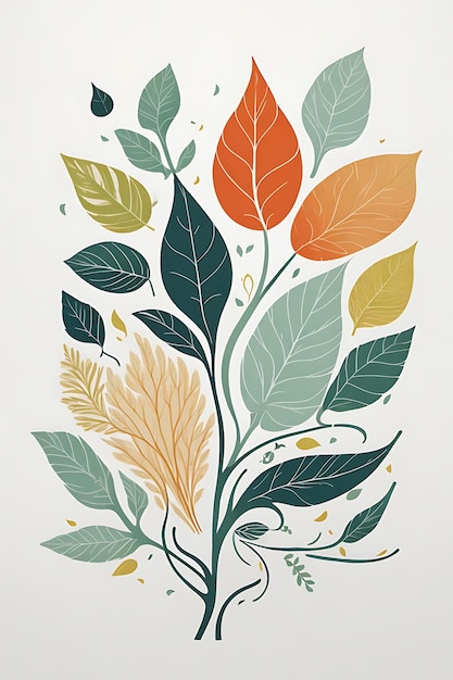 Hermosa colección de ilustraciones y vectores de hojas