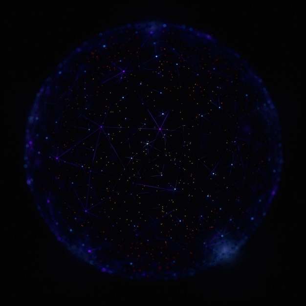 Hermosa conexión a Internet de globo digital 5g. Rayos de luz. espacio cibernético. Protección de Datos. Ilustración 3D, representación 3D.