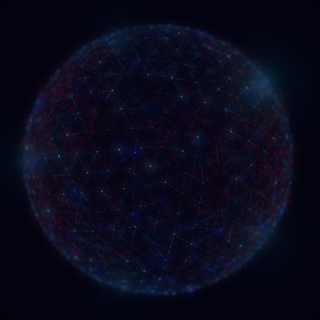 Hermosa conexión a Internet de globo digital 5g. Rayos de luz. espacio cibernético. Protección de Datos. Ilustración 3D, representación 3D.