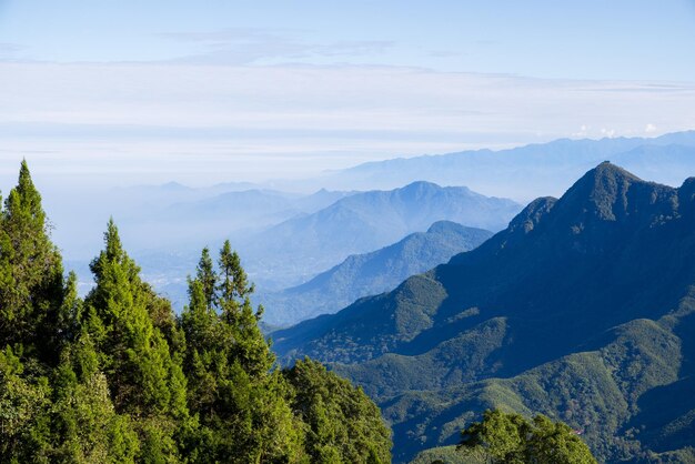 Una hermosa cordillera en un día soleado