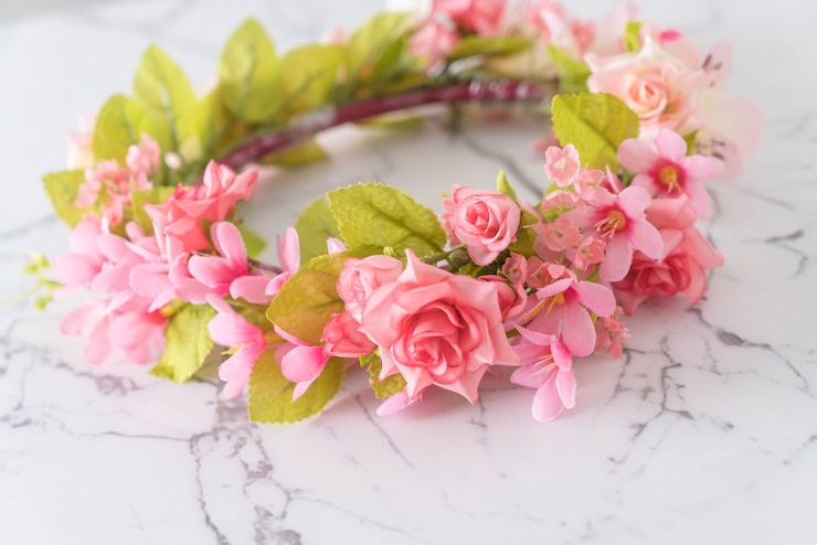 Foto hermosa corona de flores