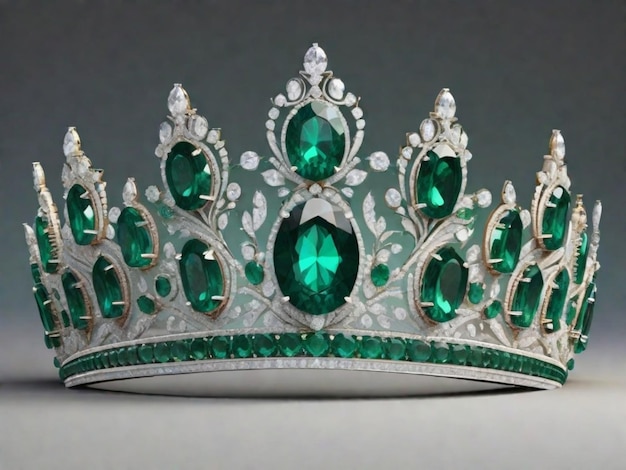 Foto la hermosa corona verde esmeralda