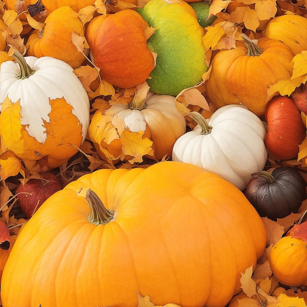 Una hermosa cosecha de calabazas.