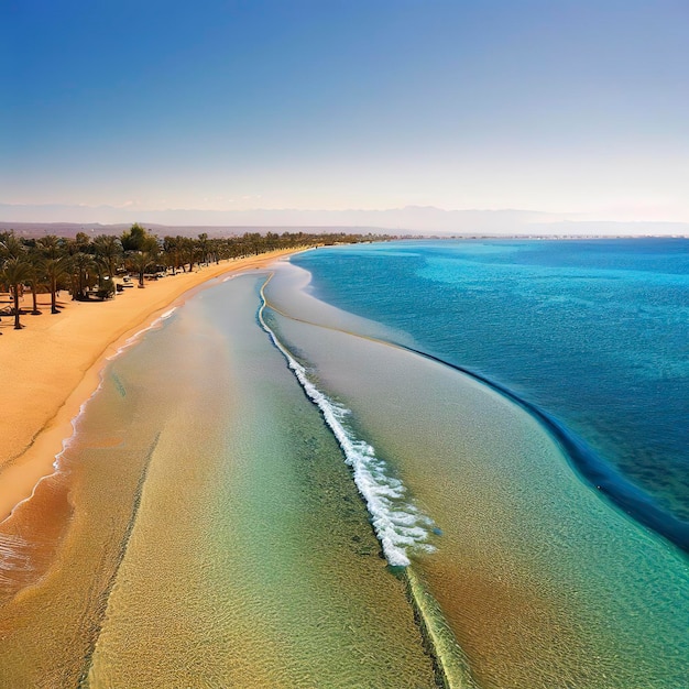 Hermosa costa de playa en el Mar Rojo