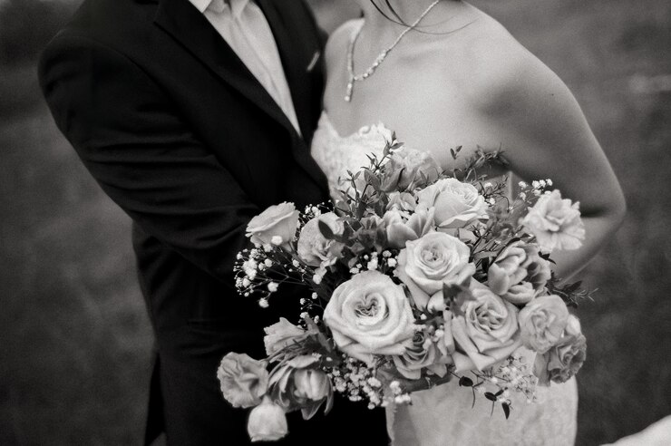 hermosa decoración de boda elegante sesión de fotos romántico significativo novia y novio decorativo
