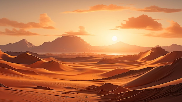 hermosa duna en luz dorada