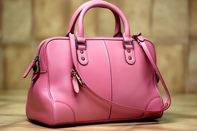 Foto hermosa elegancia y lujo, bolso o bolso de mujer a la moda, un glamuroso bolso hecho a mano de cuero para mujer