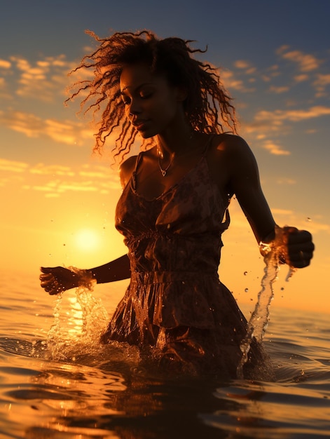 Hermosa y elegante persona de malta que se relaja de vacaciones en la playa de arena cerca del mar belleza libertad vacaciones hermosa mirada fitness cuerpo figura