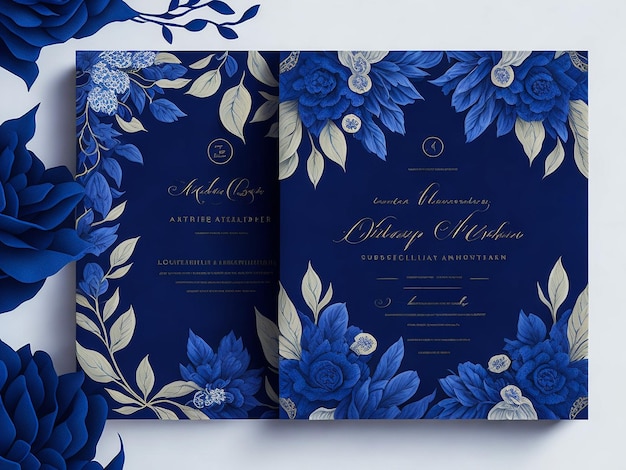 Foto hermosa y elegante plantilla de tarjeta de invitación de boda floral