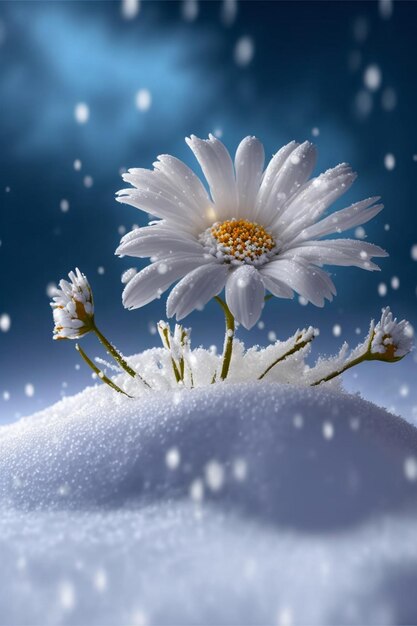 Hermosa escena de nieve de arte digital Generative Ai