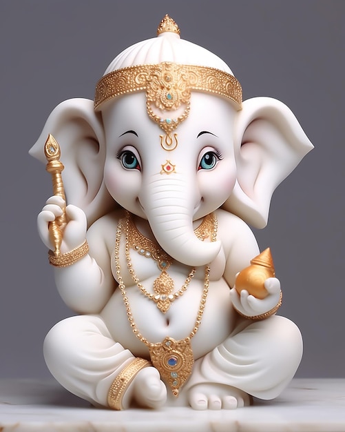 La hermosa escultura de Ganesh en mármol