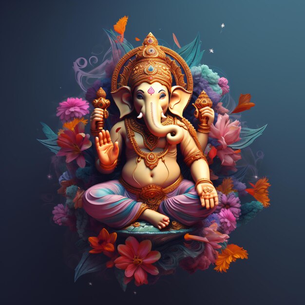 Una hermosa estatua de Ganesha para el teléfono móvil