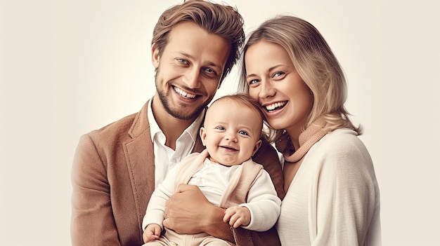 una hermosa familia feliz