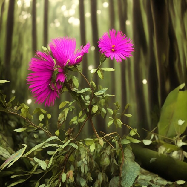 Hermosa flor en el bosque