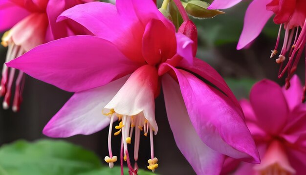 La hermosa flor de la fucsia